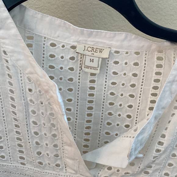 J Crew. White blouse with buttons on top. - Picture 2 of 3